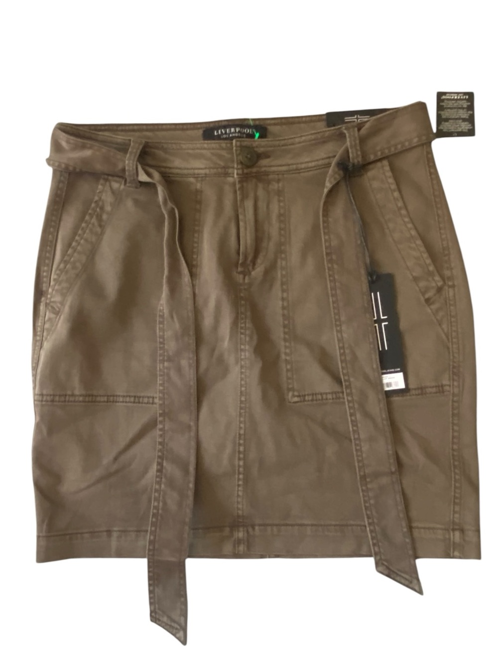 Liverpool Olive Belted Utility Skirt NWT Hiking Campcore Safari Style Sz 6